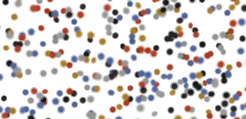 Multicolored paper confetti on transparent background. Realistic confetti flying. Colorful scattered items to holiday decorations.