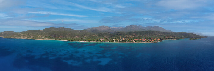 Fototapeta premium Drone photo of Kardamyli, Mani, Greece