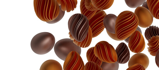 Luxury golden easter eggs isolated