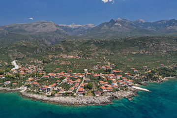 Drone photo of Kardamyli, Mani, Greece