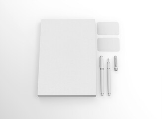 3d Corporate Identity Mockup. Isolated White Background