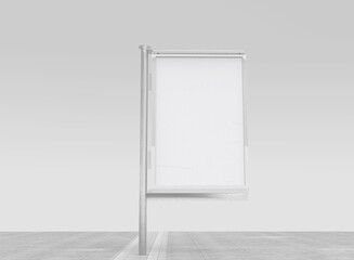 3d Empty Urban Bus Stop Mockup. Isolated White Background