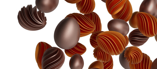 Luxury golden easter eggs isolated