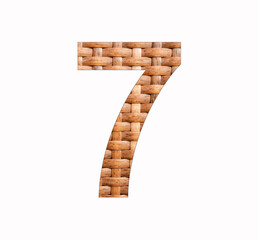 Number seven (7) - Natural rattan background