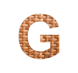 Uppercase Letter G - Synthetic Rattan Background
