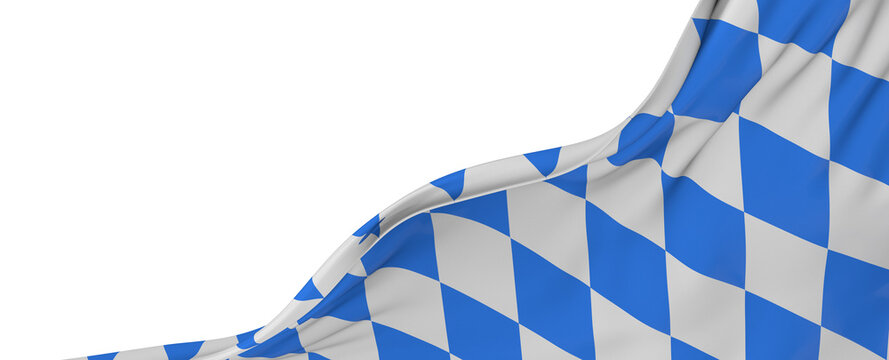 bavarian flag wide panorama oktoberfest background with white blue bavaria isolated white background
