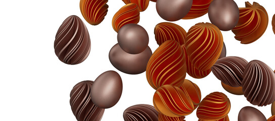 Luxury golden easter eggs isolated