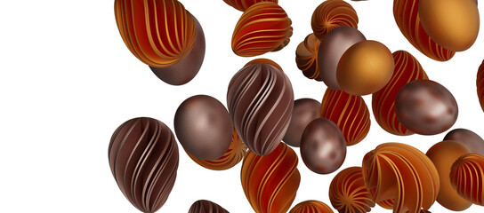 Luxury golden easter eggs isolated