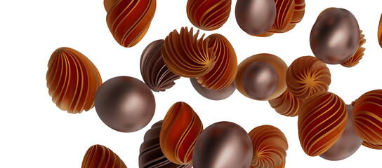Luxury golden easter eggs isolated