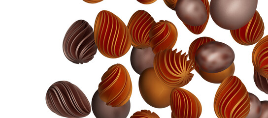 Luxury golden easter eggs isolated