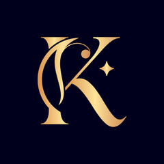 women fashion hotel luxury logo letter K