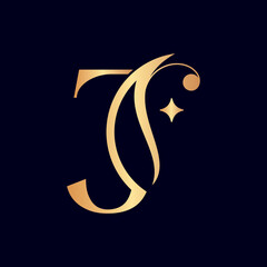 women fashion hotel luxury logo letter J