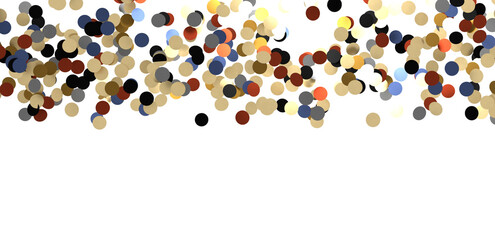 Glittering golden confetti png. Glittering golden confetti falls from above on transparent background. Celebrate festivals.