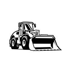Naklejka premium Bulldozer Silhouette Monochrome Vector Isolated