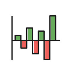 Fototapeta premium bar price chart diagram financial stock price icon bullish bearish market in minimal mono design