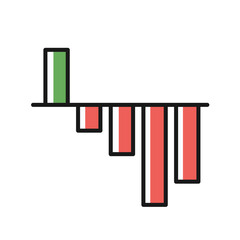 bar price chart diagram financial stock price icon bullish bearish market in minimal mono design
