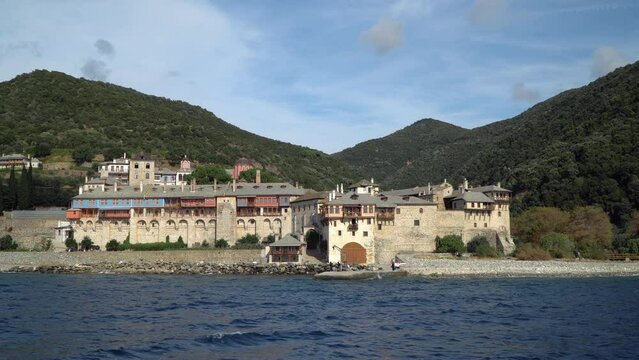 Xenophontos monastery at Mount Athos in Autonomous Monastic State of the Holy Mountain, Chalkidiki, Greece