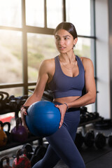 A girl training fitness during sunrise