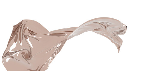 Abstract background of gold wavy silk or satin. 3d