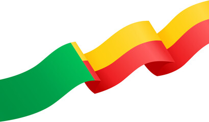 Benin  flag wave  isolated  on png or transparent background,Symbol Benin,template for banner,card,advertising ,promote,and business matching country poster, vector illustration