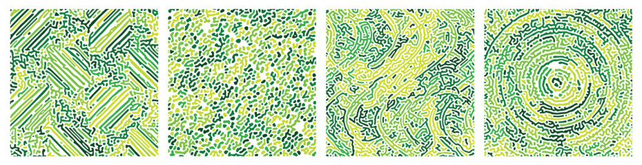 Abstract pattern multicolour yellow green reaction biology diffusion turing on white background. Vector illustration.  