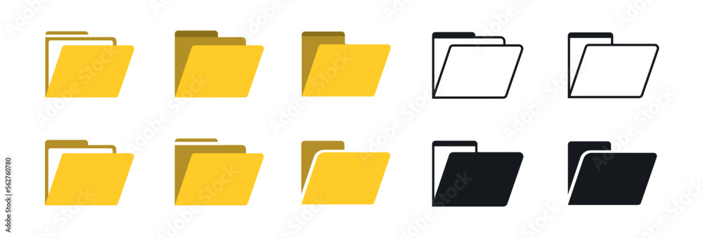 Poster file folder icon set. design for app, logo etc. vector icons 10 eps.