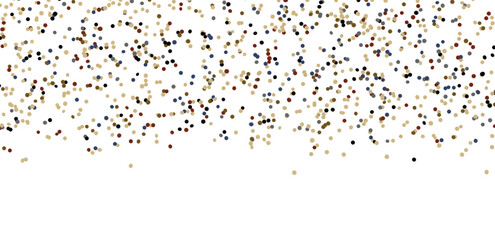 Multicolored paper confetti on transparent background. Realistic confetti flying. Colorful scattered items to holiday decorations.