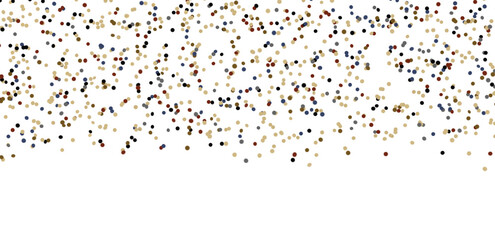 Multicolored paper confetti on transparent background. Realistic confetti flying. Colorful scattered items to holiday decorations.