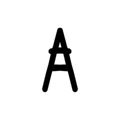 A icon. Simple style A company poster background symbol. A brand logo design element. A t-shirt printing. Vector for sticker.