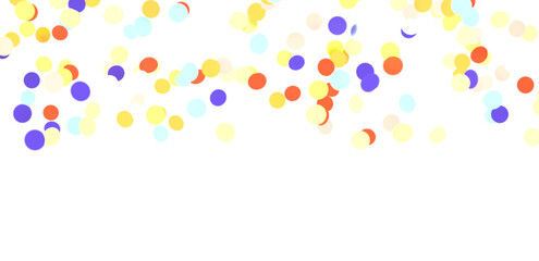 Multicolored paper confetti on transparent background. Realistic confetti flying. Colorful scattered items to holiday decorations.