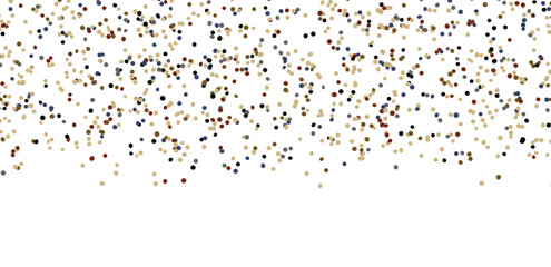 Fototapeta premium Multicolored paper confetti on transparent background. Realistic confetti flying. Colorful scattered items to holiday decorations.