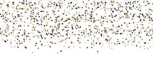 Multicolored paper confetti on transparent background. Realistic confetti flying. Colorful scattered items to holiday decorations.