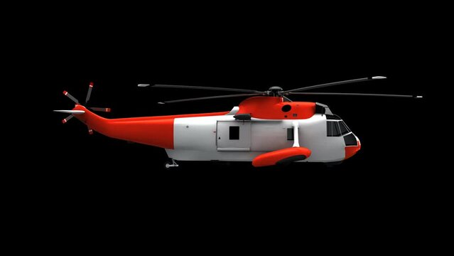 Rescue Helicopter Animation Transparent Alpha Video