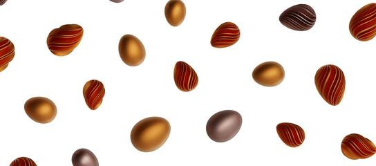 Abstract luxury golden easter eggs isolated