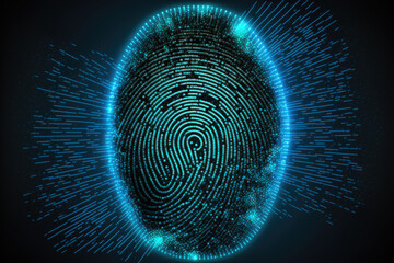digital blue fingerprint login sign in web. Generative AI