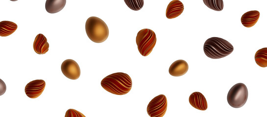 Abstract luxury golden easter eggs isolated