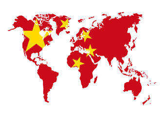 Chinese flag all over the world