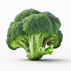 fresh green broccoli isolated on white background.