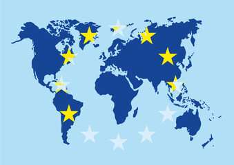 Obraz premium EU flag all over the world