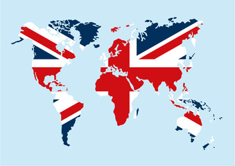 Obraz premium UK flag of the world