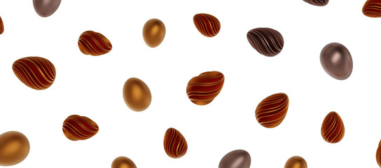 Abstract luxury golden easter eggs isolated