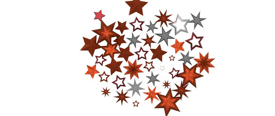 golden stars - in red