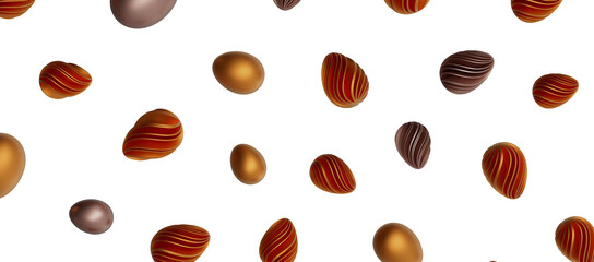 Abstract luxury golden easter eggs isolated