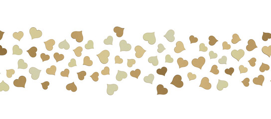 realistic isolated heart confetti on the transparent background for decoration and covering.