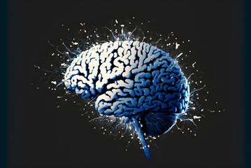 Beautiful illustration of a human brain with generative AI