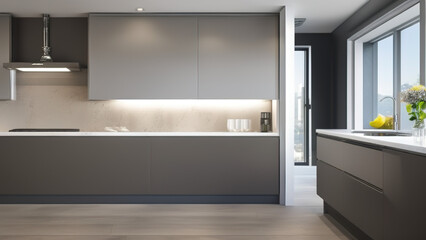 modern kitchen, suburbs, apartments, Generative AI