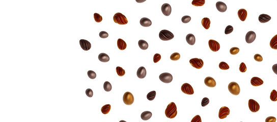 3d rendering of Easter glitter and black eggs