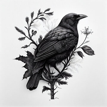 Crow, created with Generative AI technology.