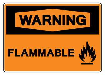 Warning Flammable Symbol Sign,Vector Illustration, Isolate On White Background Label. EPS10