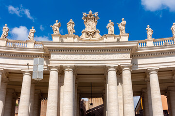 Statues of saints and apostles on colonnade of St. Peter's basilica, Vatican